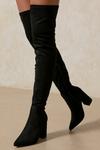 MissPap Over The Knee Faux Suede Heeled Boot thumbnail 1