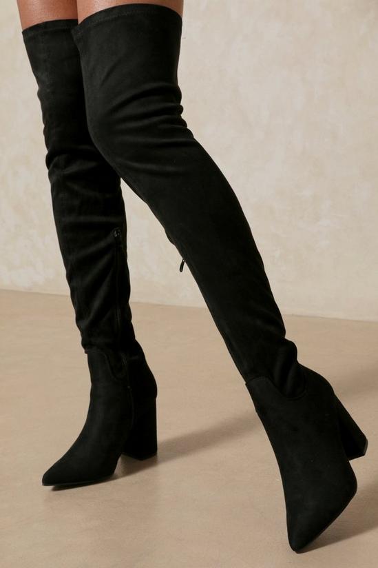 MissPap Over The Knee Faux Suede Heeled Boot 3