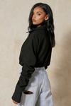 MissPap Ruched Arm Oversized Cropped Shirt thumbnail 3