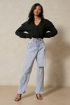 MissPap Ruched Arm Oversized Cropped Shirt thumbnail 4