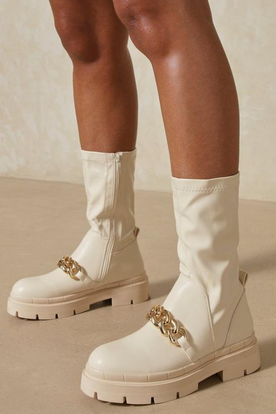 MissPap Chunky Chain Detail Ankle Boot 1