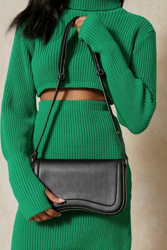 MissPap Leather Look Wave Detail Shoulder Bag 2