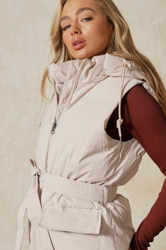 MissPap Belted Longline Quilted Gilet 2
