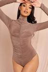 MissPap Slinky Ruched Long Sleeved Bodysuit thumbnail 4