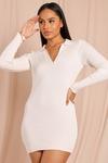 MissPap Tia Knitted Collared Long Sleeve  Mini Dress thumbnail 1