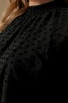 MissPap Dobby Mesh High Neck Ruched Detail Mini Dress thumbnail 5