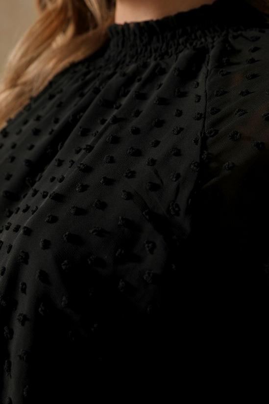 MissPap Dobby Mesh High Neck Ruched Detail Mini Dress 5