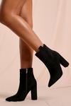 MissPap Faux Suede Pointed Heeled Ankle Boot thumbnail 1