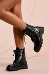 MissPap Chunky Sole Studded Lace Up Boot thumbnail 1