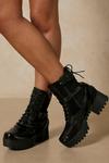 MissPap Snake Detail Chunky Sole Lace Up Boot thumbnail 1