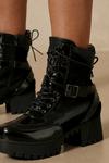 MissPap Snake Detail Chunky Sole Lace Up Boot thumbnail 2