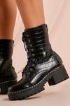 MissPap Croc Stud Detail Chunky Ankle Boot thumbnail 2