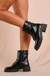 MissPap Leather Look Buckle Detail Lace Up Ankle Boot thumbnail 1