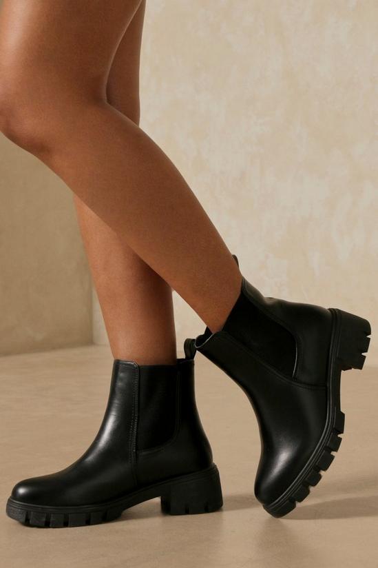 MissPap Leather Look Chunky Sole Chelsea Boot 1