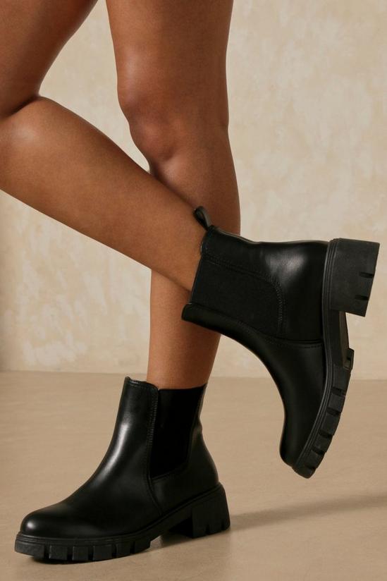 MissPap Leather Look Chunky Sole Chelsea Boot 3