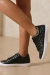 MissPap Leather Look Quilted Trainer thumbnail 1