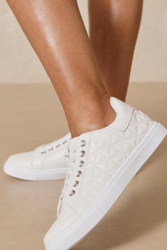 MissPap Leather Look Quilted Trainer 2