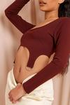 MissPap Long Sleeved Square Neck Harness Crop Top thumbnail 4