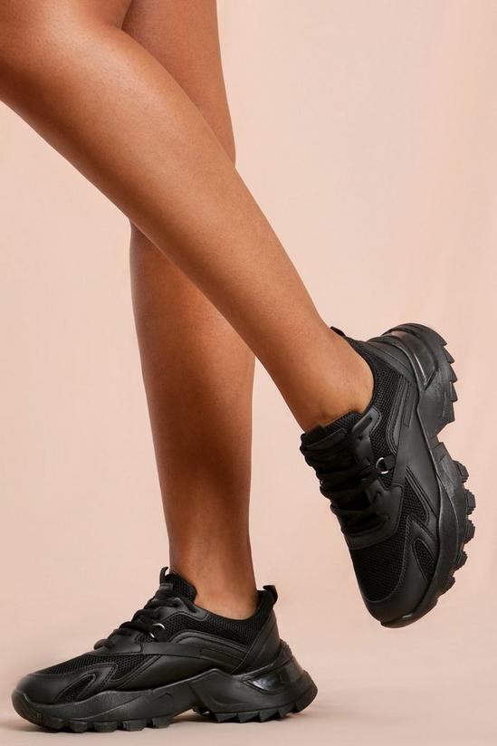 MissPap Leather Look Chunky Platform Trainers 1