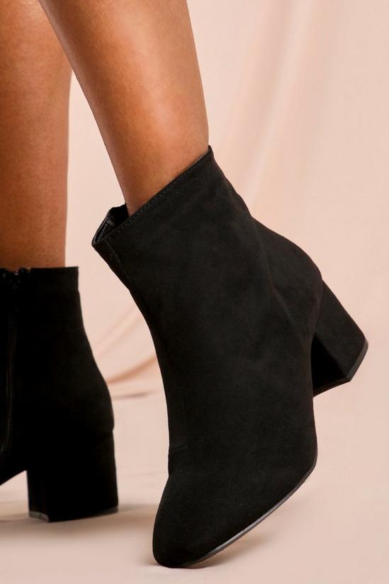 MissPap Faux Suede Mid Heel Ankle Boot 2