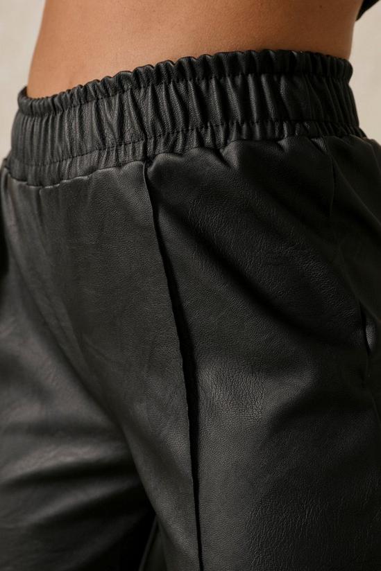 MissPap Faux Leather Pintuck Detail Jogger 5
