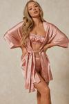 MissPap Luxe Satin Belted Dressing Gown thumbnail 1