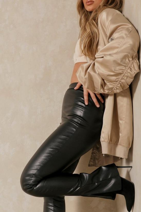 MissPap Leather Look Side Split Skinny Trouser 2