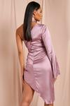 MissPap Satin One Shoulder Ruched Side Mini Dress thumbnail 4