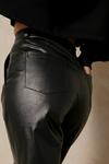 MissPap Straight Leg Popper Detail Leather Look Trouser thumbnail 5