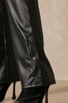 MissPap Straight Leg Popper Detail Leather Look Trouser thumbnail 6