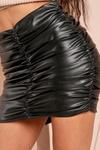 MissPap Leather Look Ruched Mini Skirt thumbnail 2