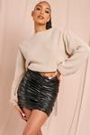 MissPap Leather Look Ruched Mini Skirt thumbnail 3