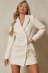 MissPap Leather Look Quilted Blazer Dress thumbnail 1