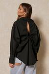 MissPap Oversized Ruched Cut Out Back Shirt thumbnail 3