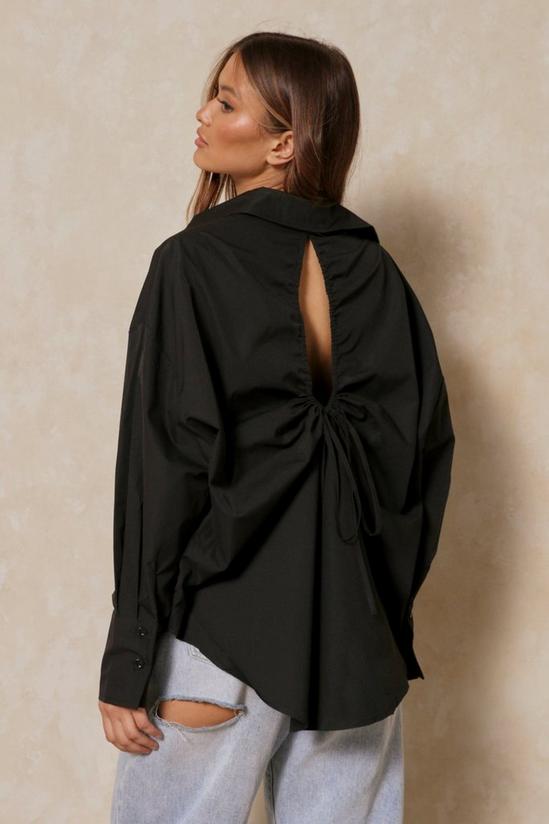 MissPap Oversized Ruched Cut Out Back Shirt 3