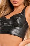 MissPap Tia Quilted Leather Look Bralet thumbnail 2