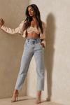 MissPap High Waisted Dip Front Mom Jean thumbnail 1