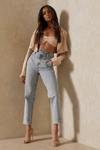 MissPap High Waisted Dip Front Mom Jean thumbnail 4