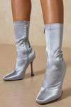 MissPap Satin Heeled Sock Ankle Boot thumbnail 3