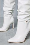 MissPap Leather Look Knee High Pointed Heeled Boots thumbnail 2