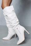 MissPap Leather Look Knee High Pointed Heeled Boots thumbnail 3
