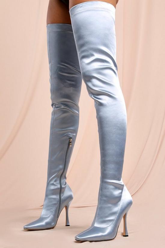 MissPap Satin Over The Knee Heeled Boot 1