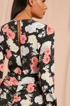 MissPap Floral Ruched Long Sleeve Mini Dresss thumbnail 4