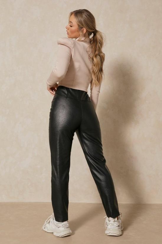 MissPap Corset High Waisted Leather Look Trouser 4