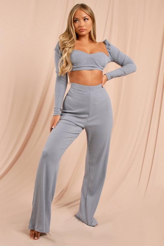 MissPap Cupped Boned Long Sleeve Chunky Rib Co-ord 1
