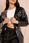 MissPap Tailored Leather Look Ruched Detail Blazer Jacket thumbnail 2