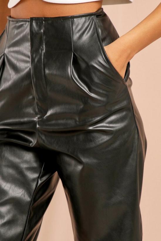 MissPap Misse Leather Look Pleated Bermuda Shorts 3