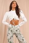 MissPap Ruched Balloon Sleeve High Neck Crop Top thumbnail 3