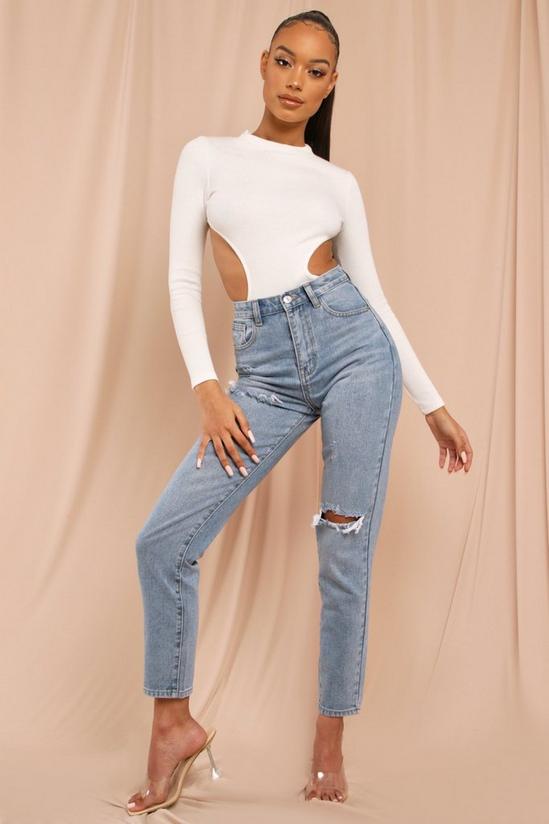 MissPap High Waisted Distressed Straight Leg Jeans 1