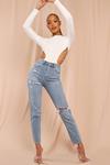 MissPap High Waisted Distressed Straight Leg Jeans thumbnail 2
